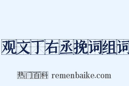 观文丁右丞挽词组词是什么意思的图片